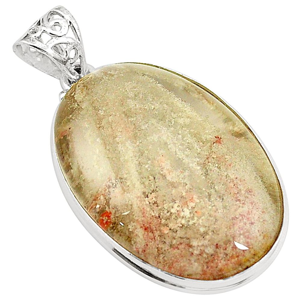 925 sterling silver natural brown scenic lodolite pendant jewelry m33965