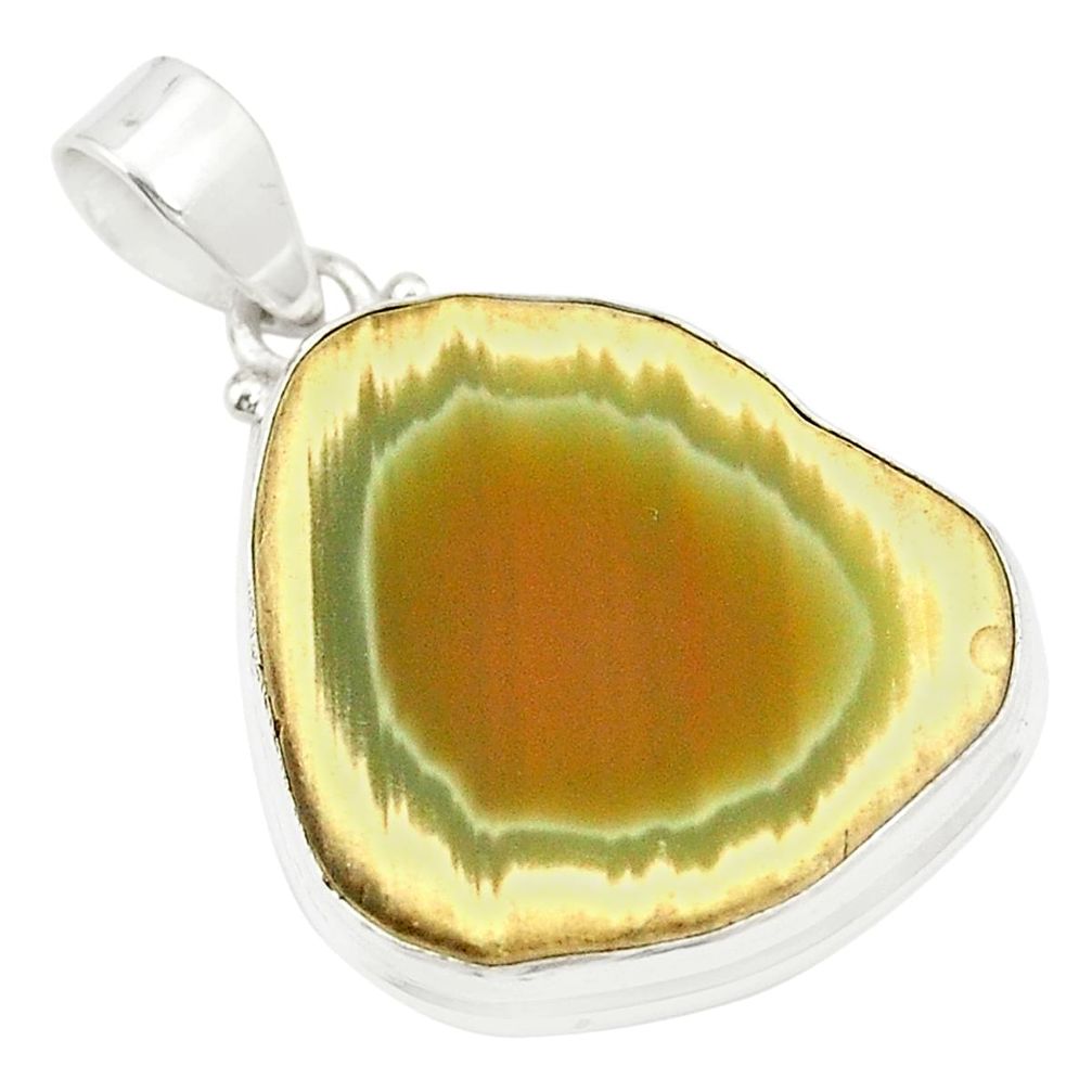 Natural green imperial jasper 925 sterling silver pendant jewelry m34821