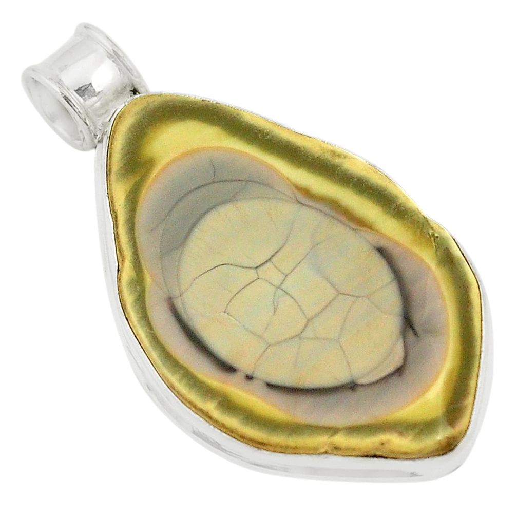 Natural green imperial jasper 925 sterling silver pendant jewelry m34829
