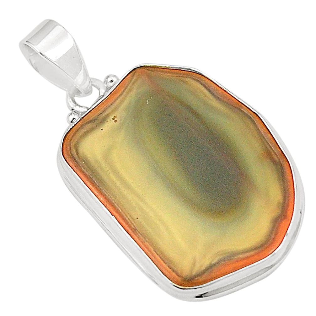 925 sterling silver natural brown imperial jasper pendant jewelry m34851