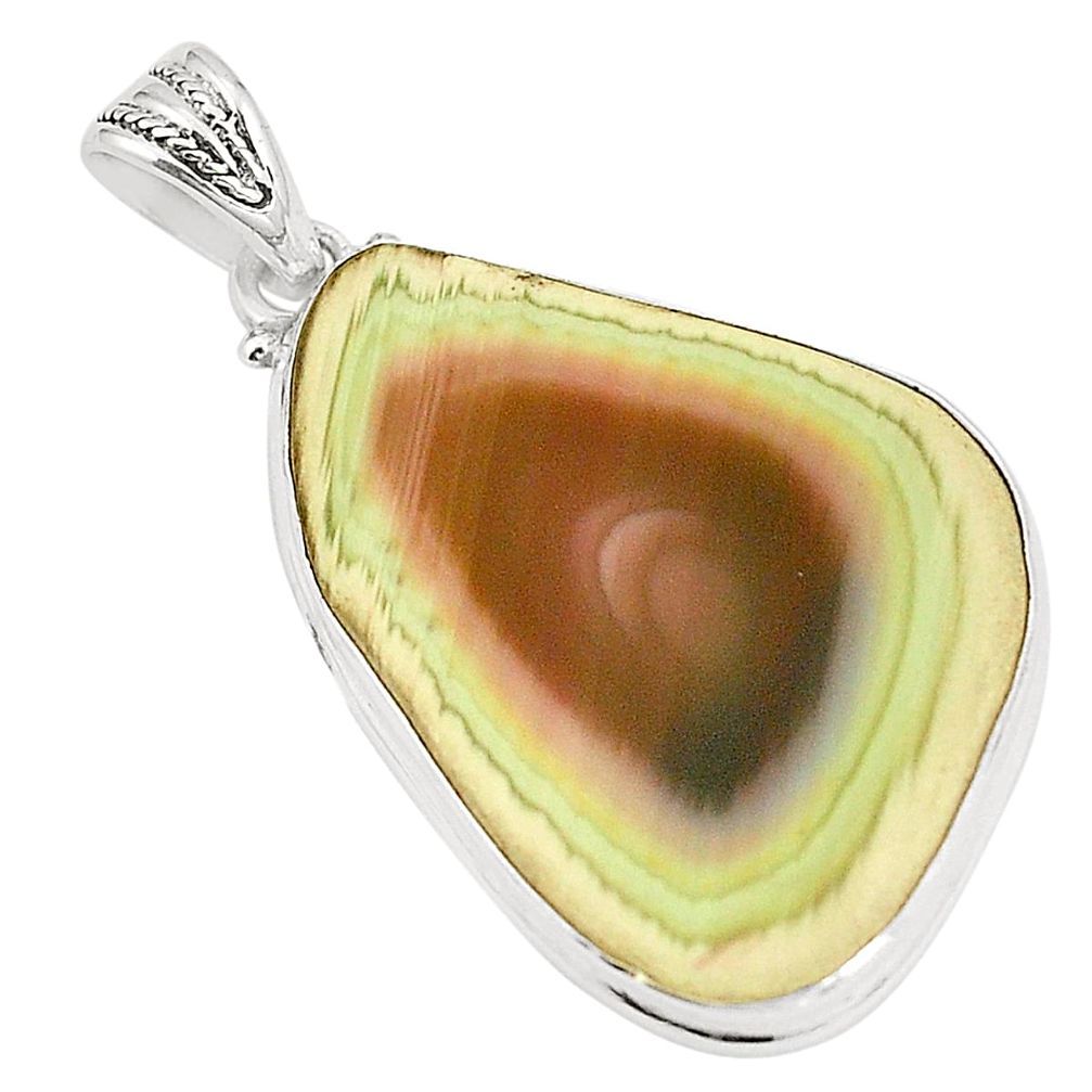Natural green imperial jasper 925 sterling silver pendant jewelry m34856