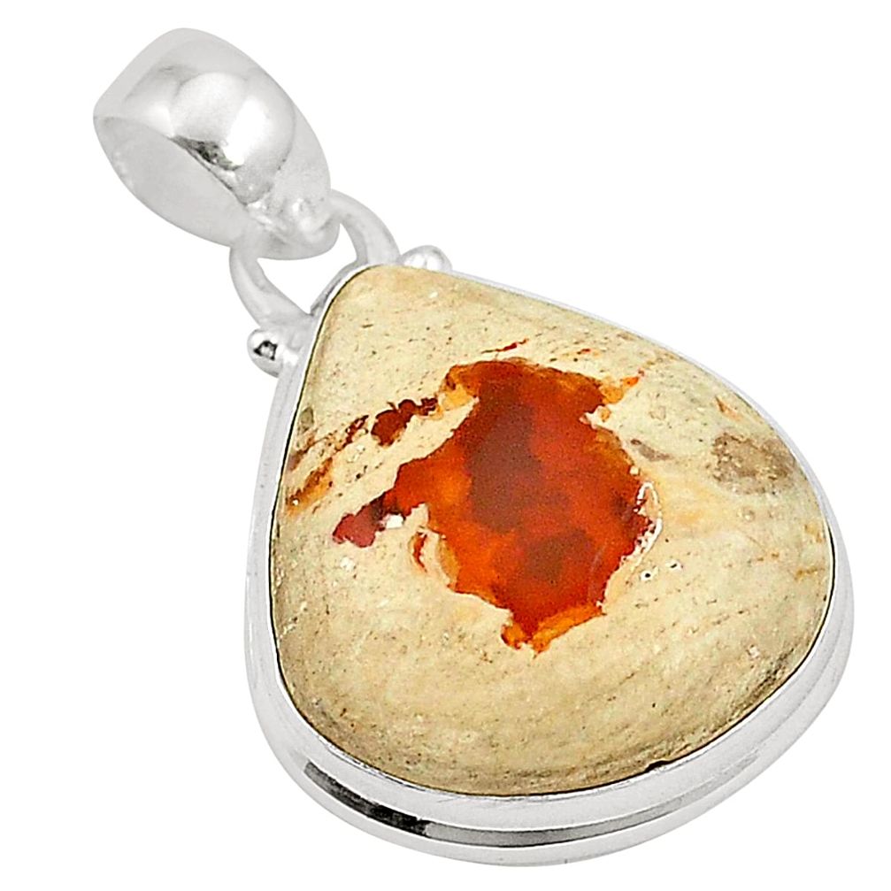 925 sterling silver natural multi color mexican fire opal pendant jewelry m34932