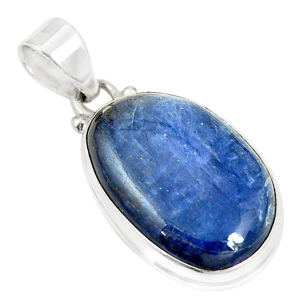 Natural blue kyanite 925 sterling silver pendant jewelry m38561