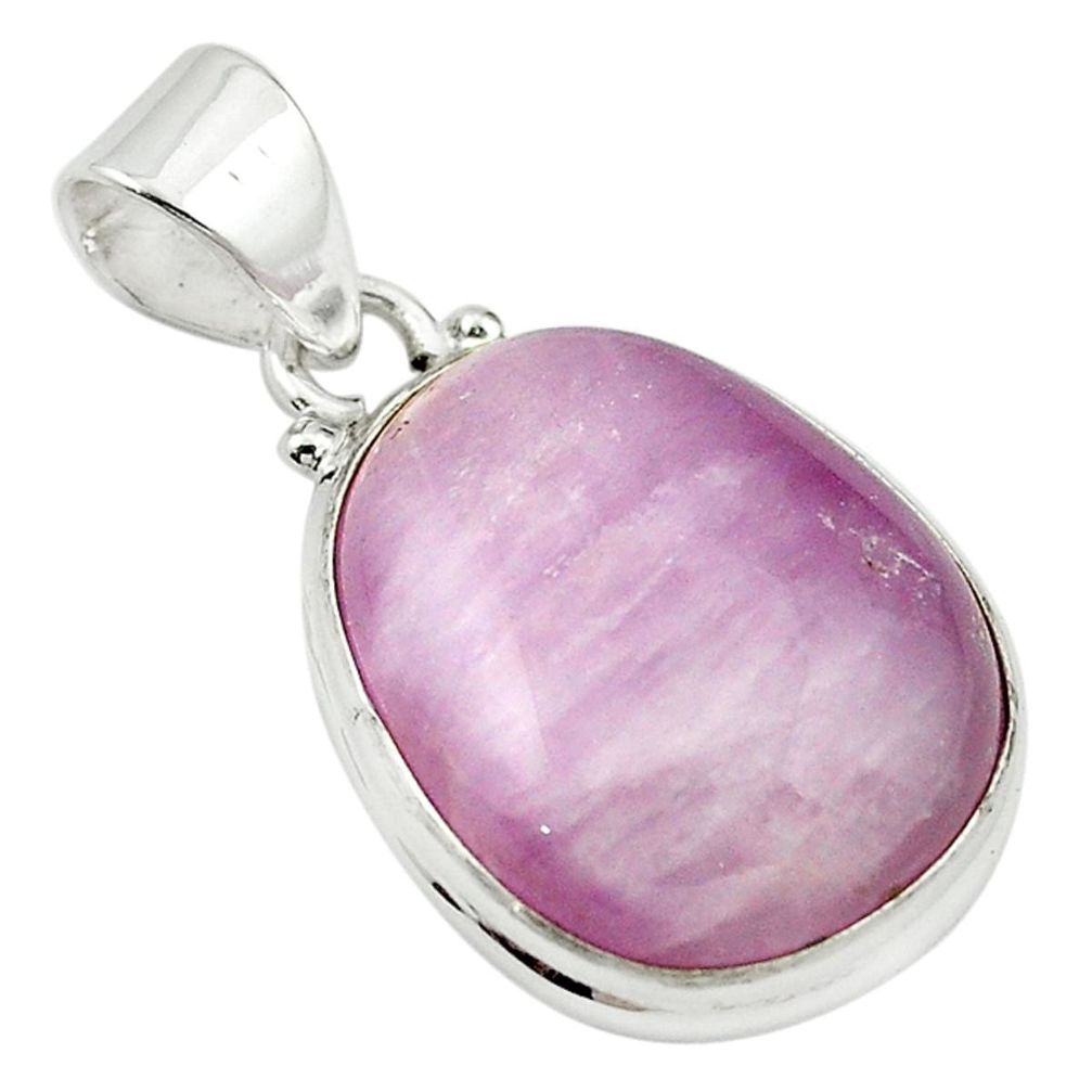 Natural pink kunzite 925 sterling silver pendant jewelry m3864