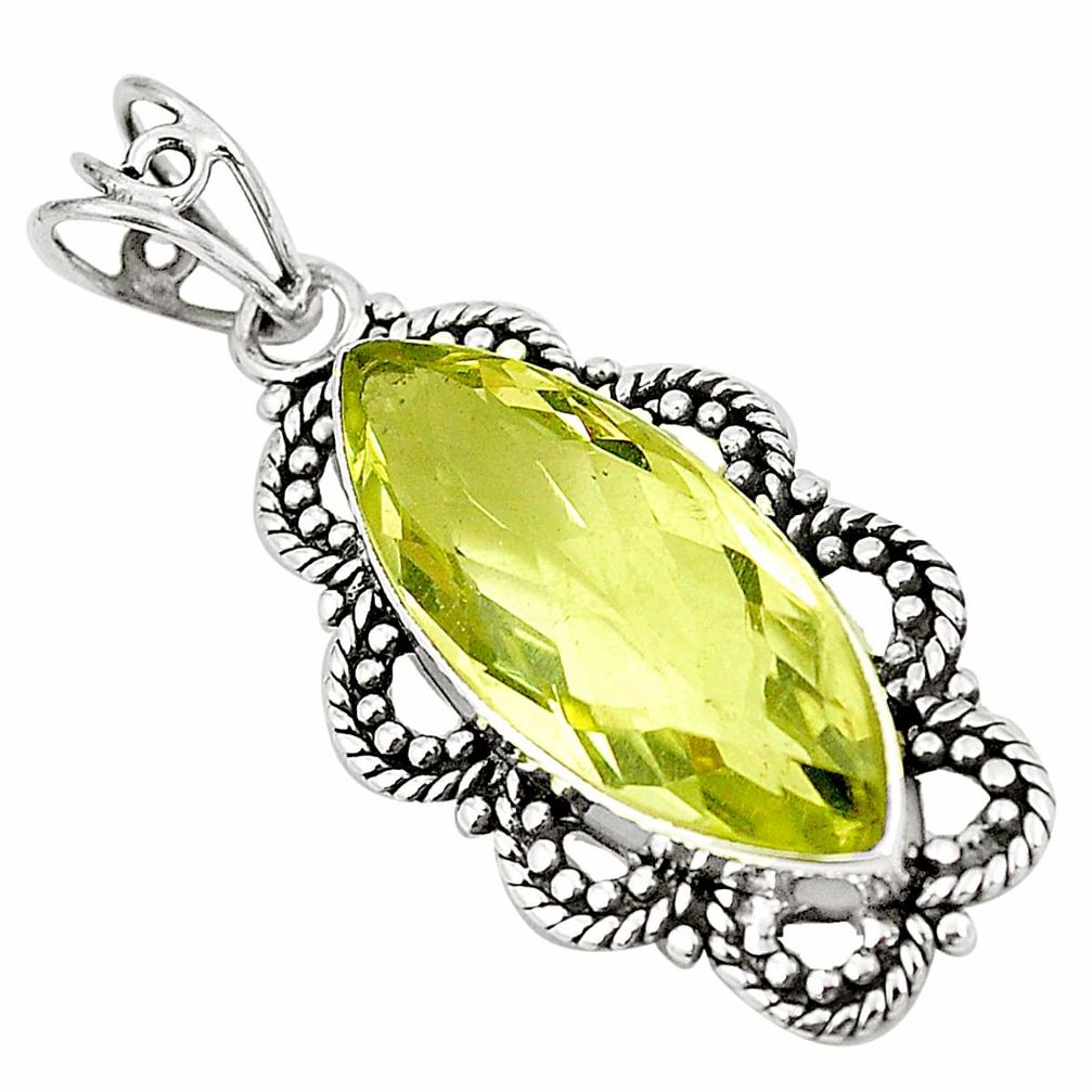 Natural lemon topaz marquise 925 sterling silver pendant jewelry m39914