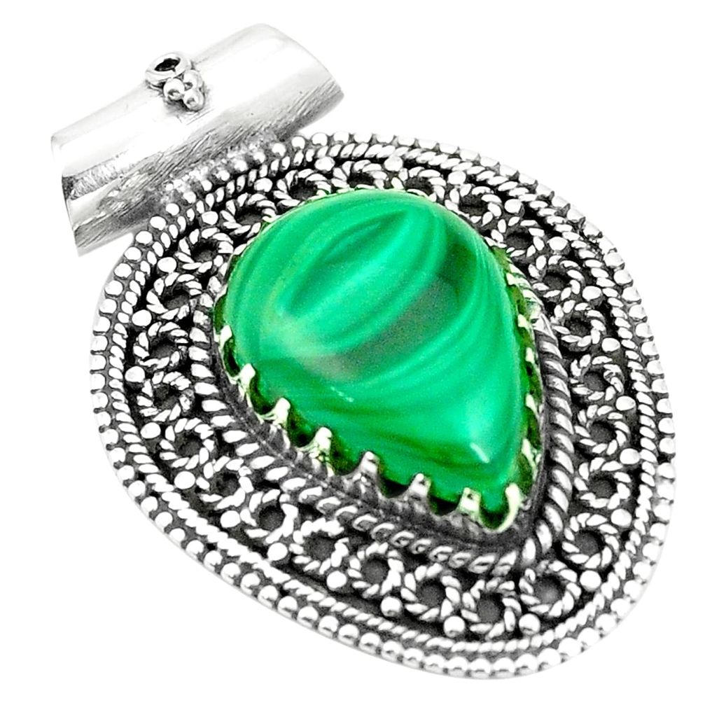 925 silver natural green malachite (pilot's stone) pendant jewelry m40091