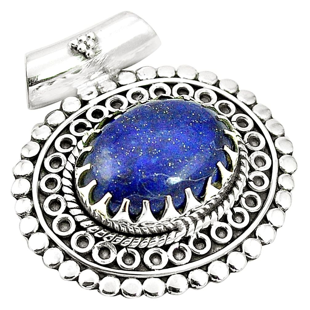 Natural blue lapis lazuli 925 sterling silver pendant jewelry m40101