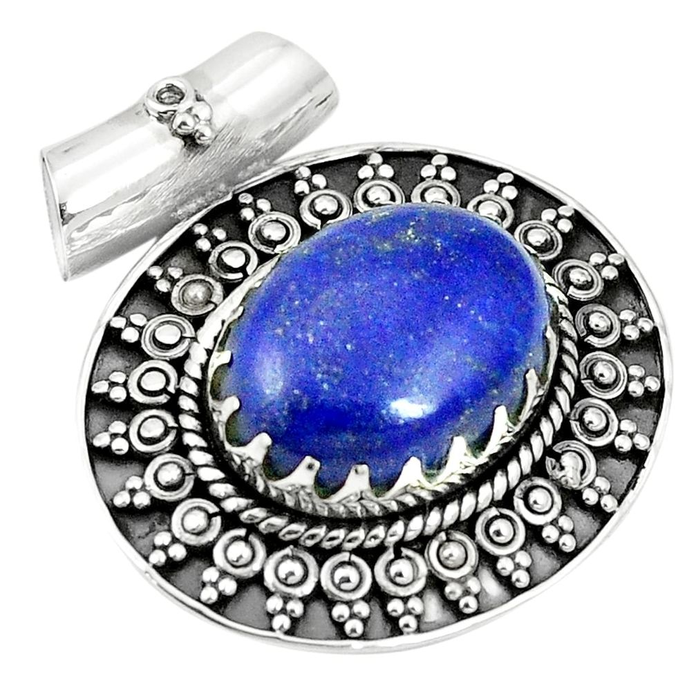 Natural blue lapis lazuli 925 sterling silver pendant jewelry m40128