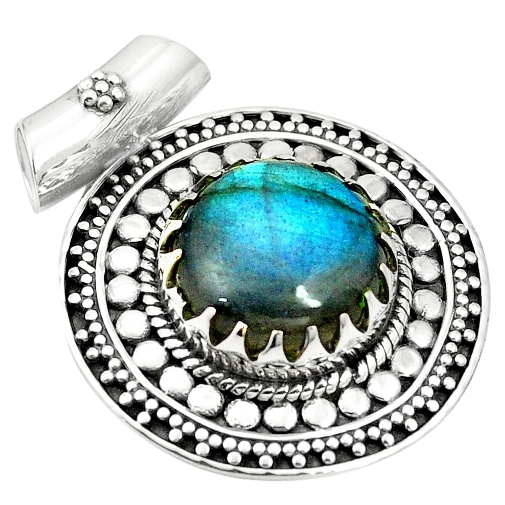 Natural blue labradorite 925 sterling silver pendant jewelry m40172