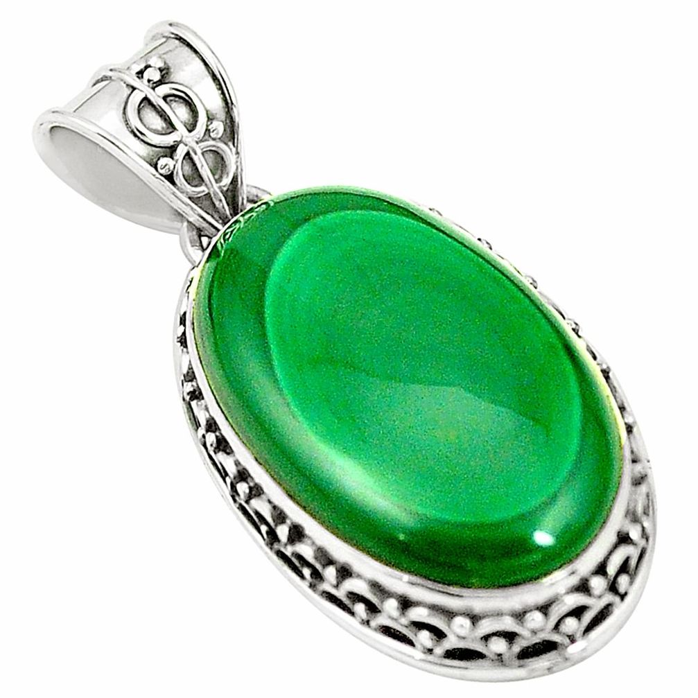 925 silver natural green malachite (pilot's stone) pendant jewelry m40185