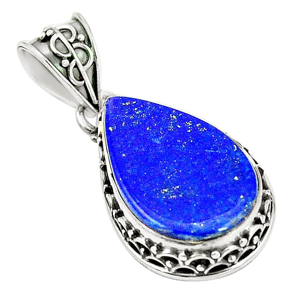 925 sterling silver natural blue lapis lazuli pear pendant jewelry m40188