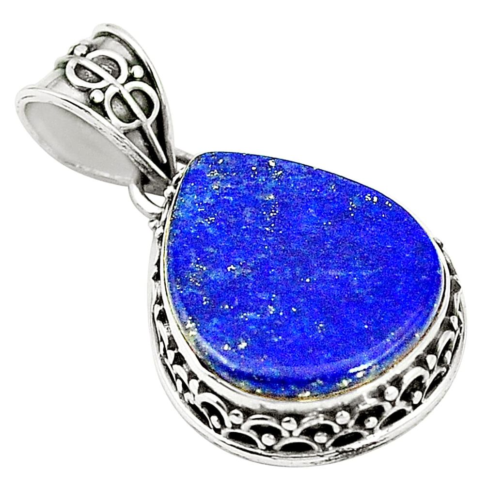 Natural blue lapis lazuli 925 sterling silver pendant jewelry m40193