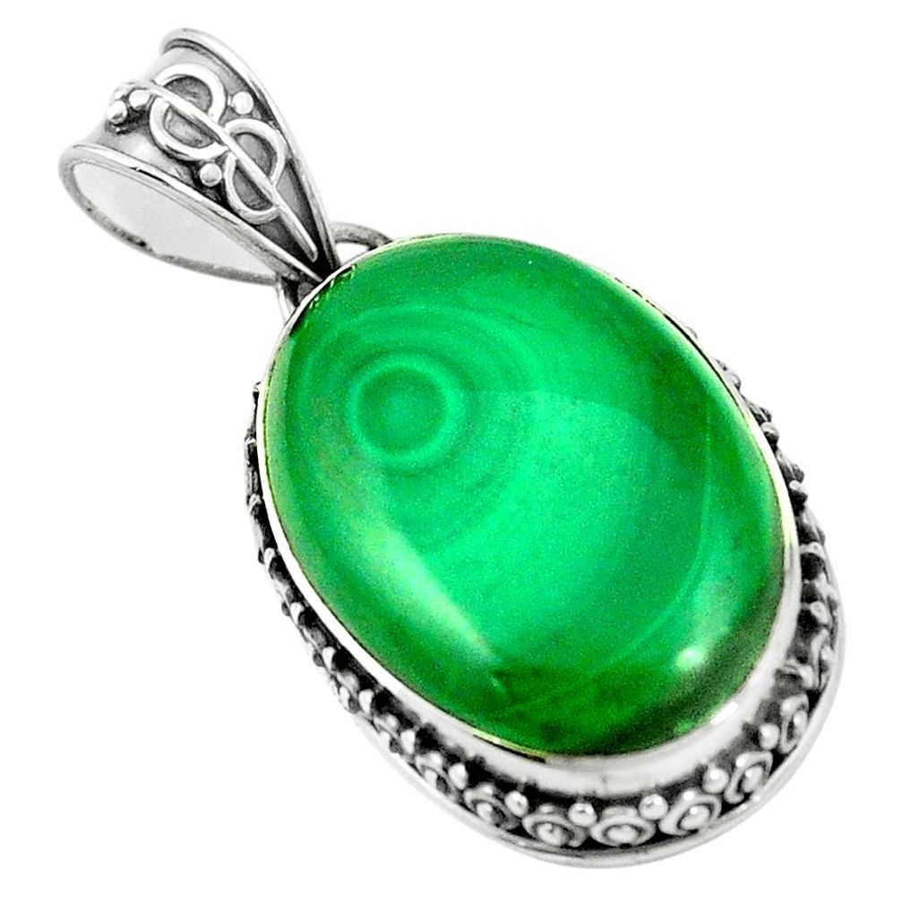 Natural green unakite 925 sterling silver pendant jewelry m40205