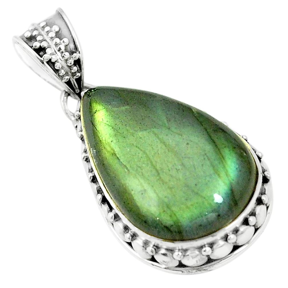 Natural blue labradorite 925 sterling silver pendant jewelry m40282