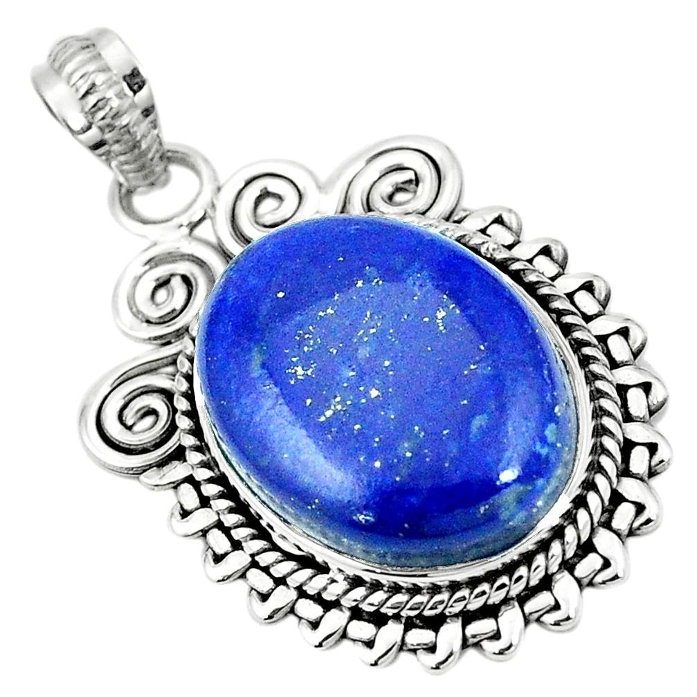 Natural blue lapis lazuli 925 sterling silver pendant jewelry m40529
