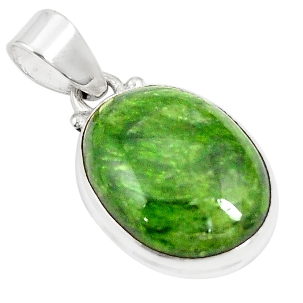 Natural green chrome diopside 925 sterling silver pendant jewelry m41431