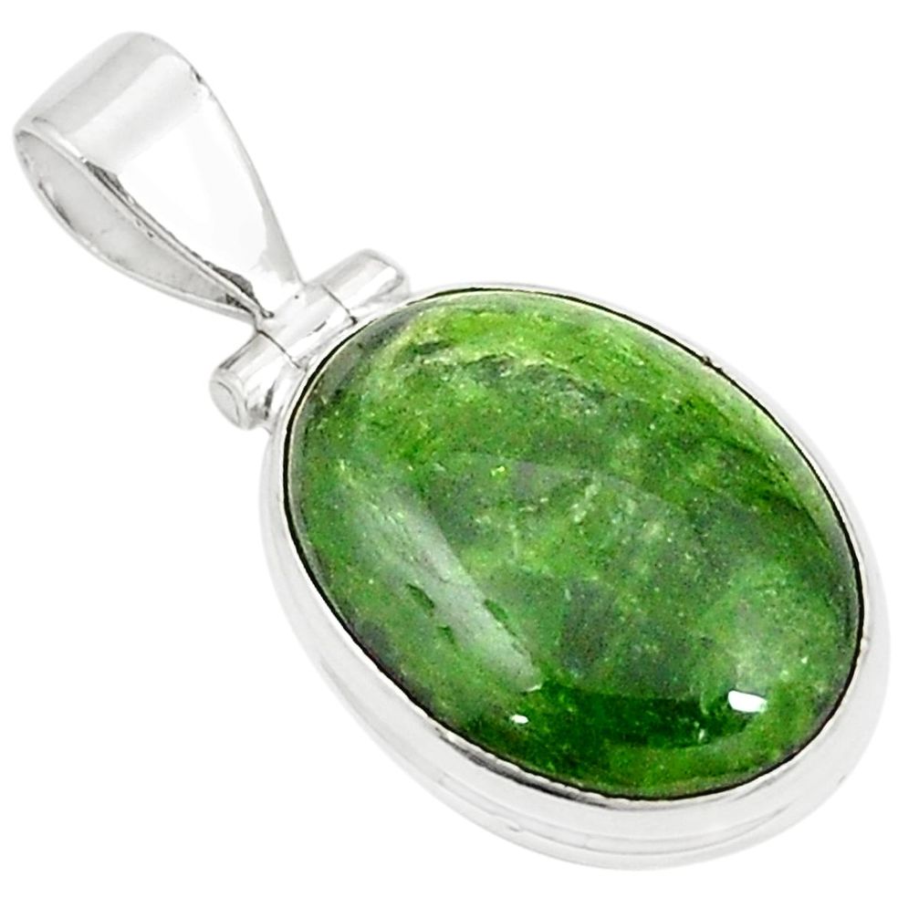 925 sterling silver natural green chrome diopside pendant jewelry m41432