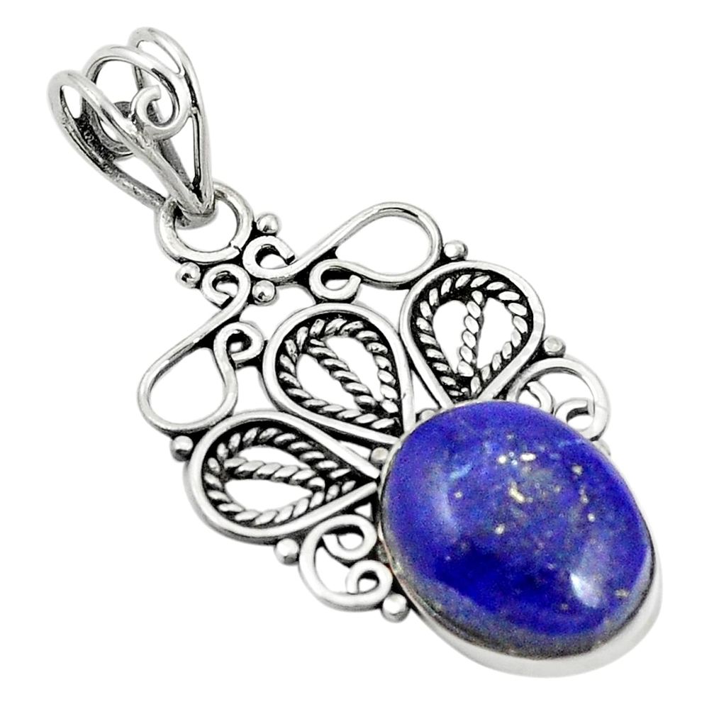 Natural blue lapis lazuli 925 sterling silver pendant jewelry m41555