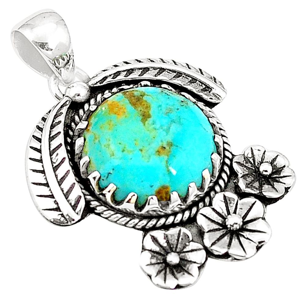 Blue arizona mohave turquoise 925 sterling silver pendant jewelry m41610