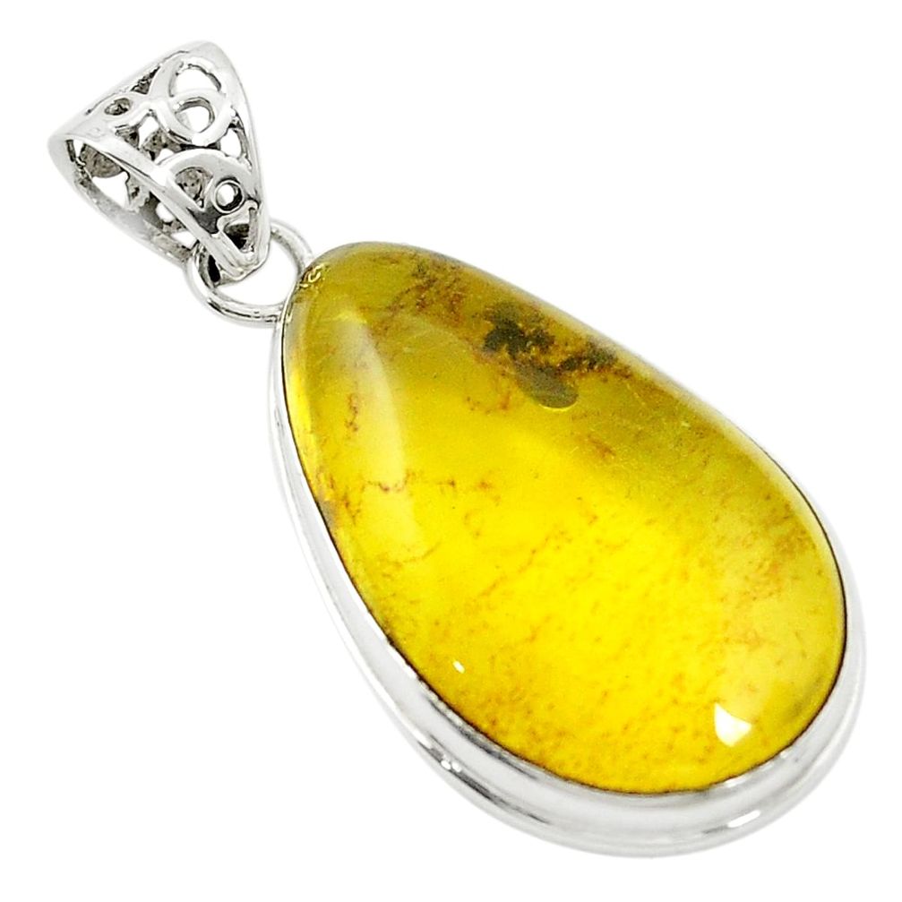 925 sterling silver natural green amber from colombia pendant jewelry m45279