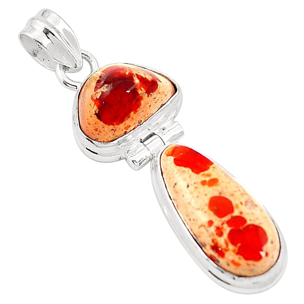 Natural multi color mexican fire opal 925 sterling silver pendant m45325