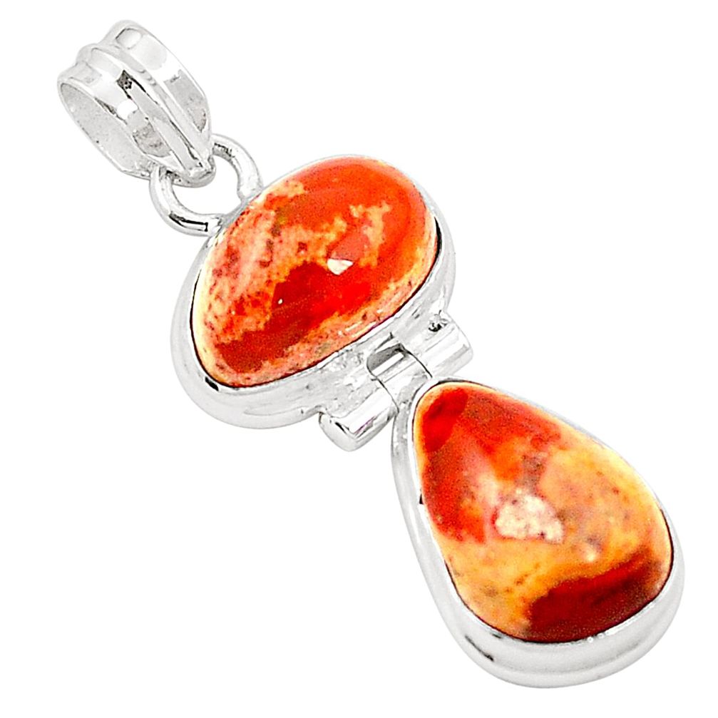 Natural multi color mexican fire opal 925 sterling silver pendant m45326