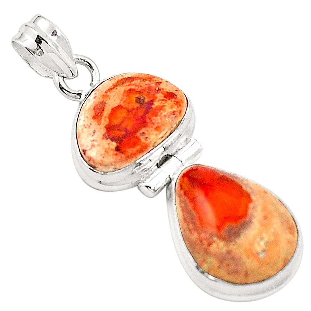 925 sterling silver natural multi color mexican fire opal pendant m45329