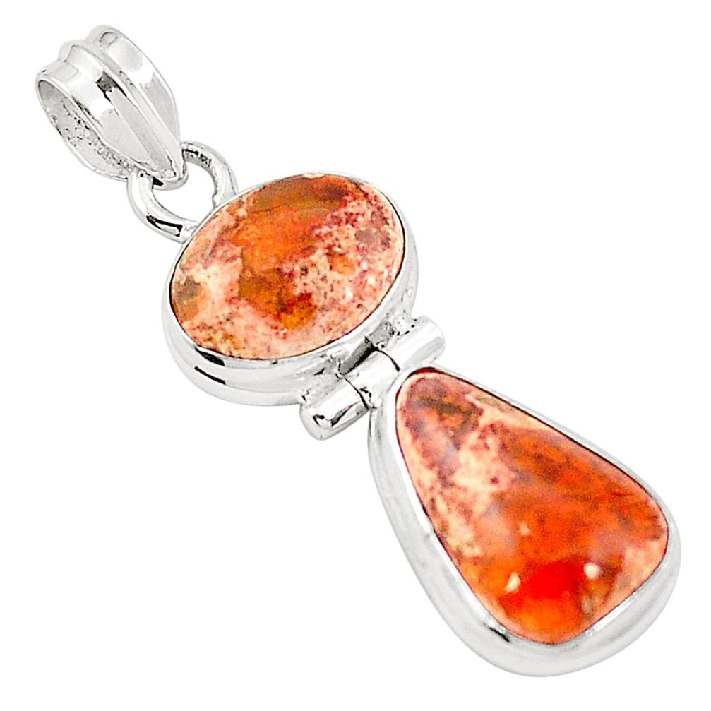 Natural multi color mexican fire opal 925 sterling silver pendant m45330