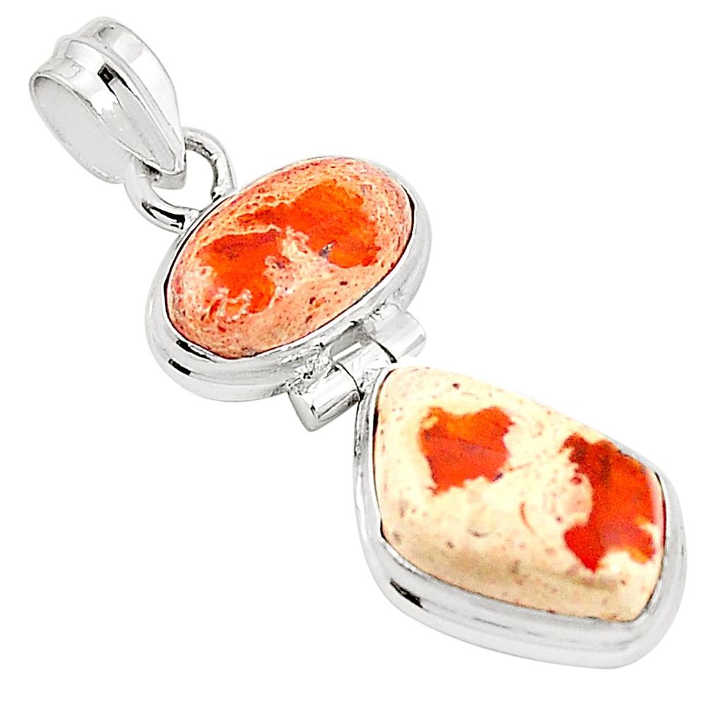 Natural multi color mexican fire opal 925 sterling silver pendant m45335