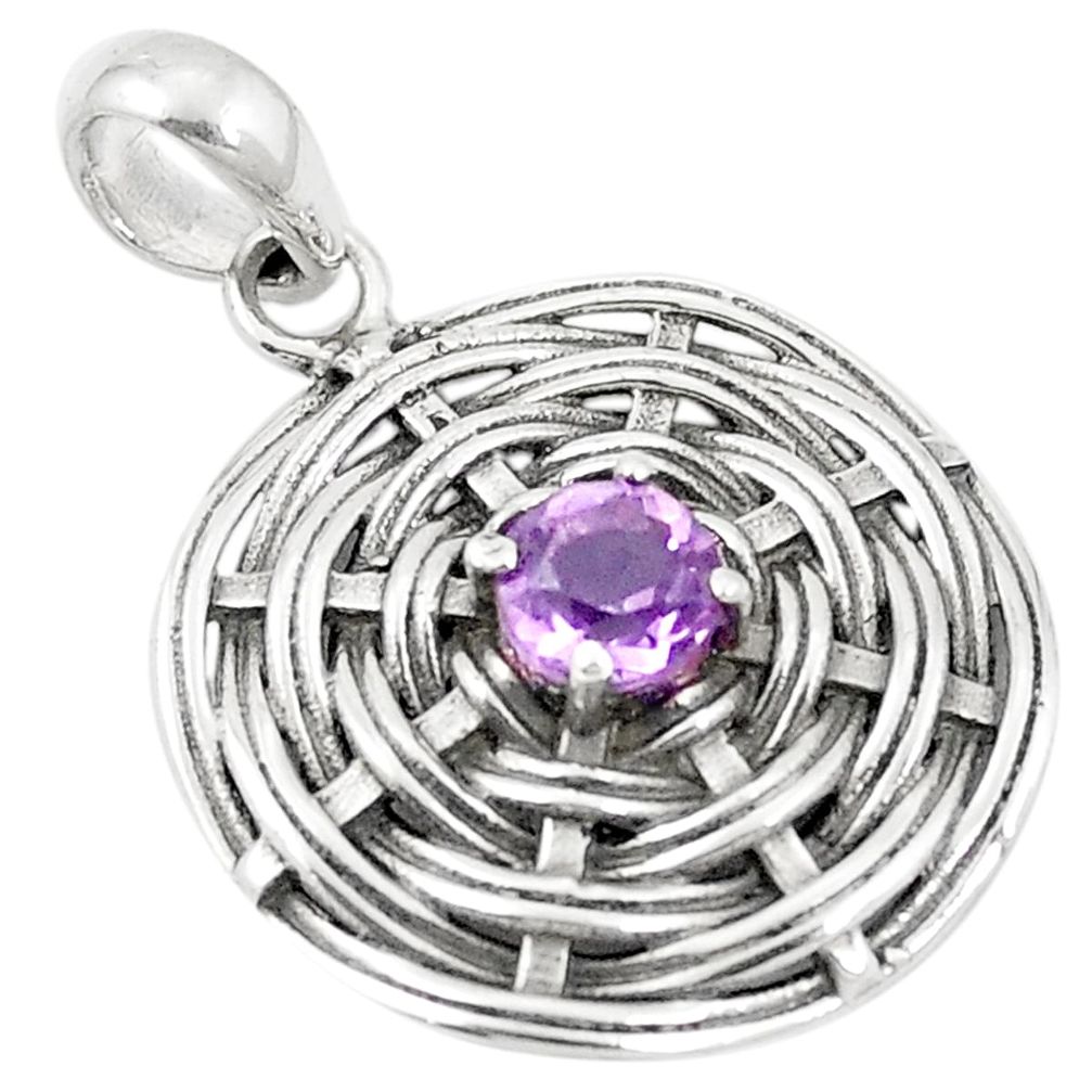 Natural purple amethyst 925 sterling silver pendant jewelry m45678