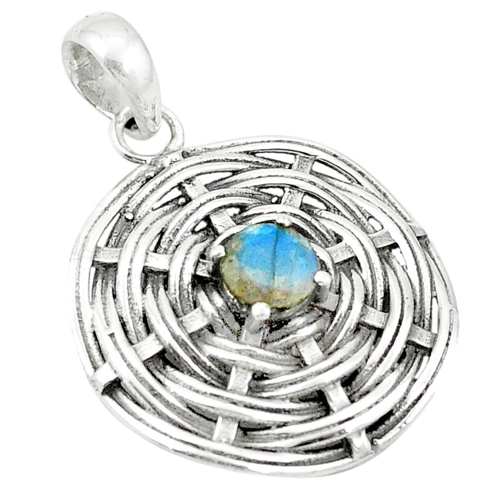 Natural blue labradorite 925 sterling silver pendant jewelry m46845