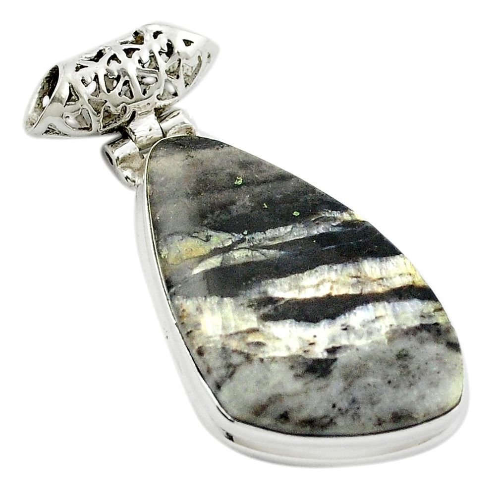 Natural black arizona pietersite 925 sterling silver pendant m48066