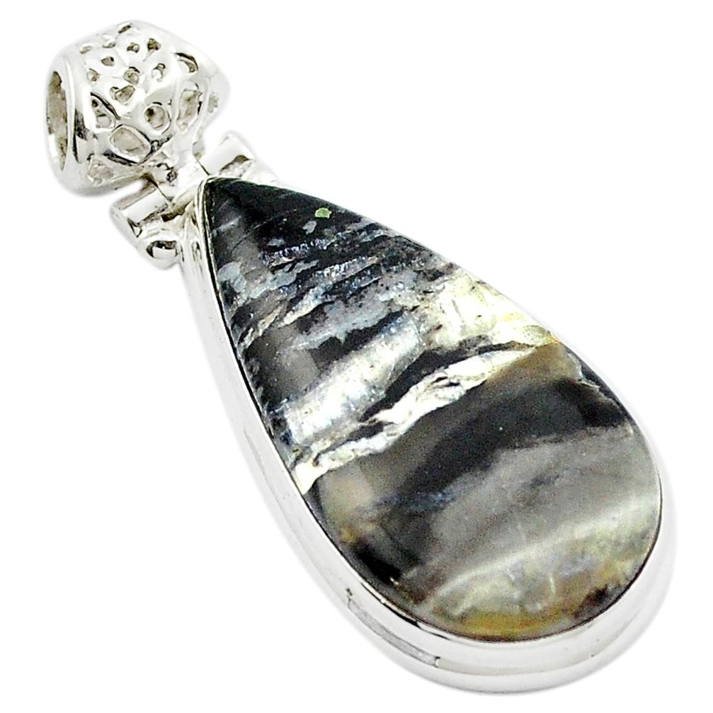 Natural black arizona pietersite 925 sterling silver pendant m48067