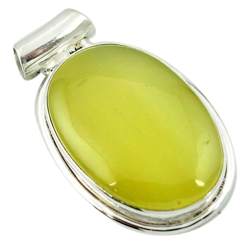 Natural olive opal 925 sterling silver pendant jewelry m48127