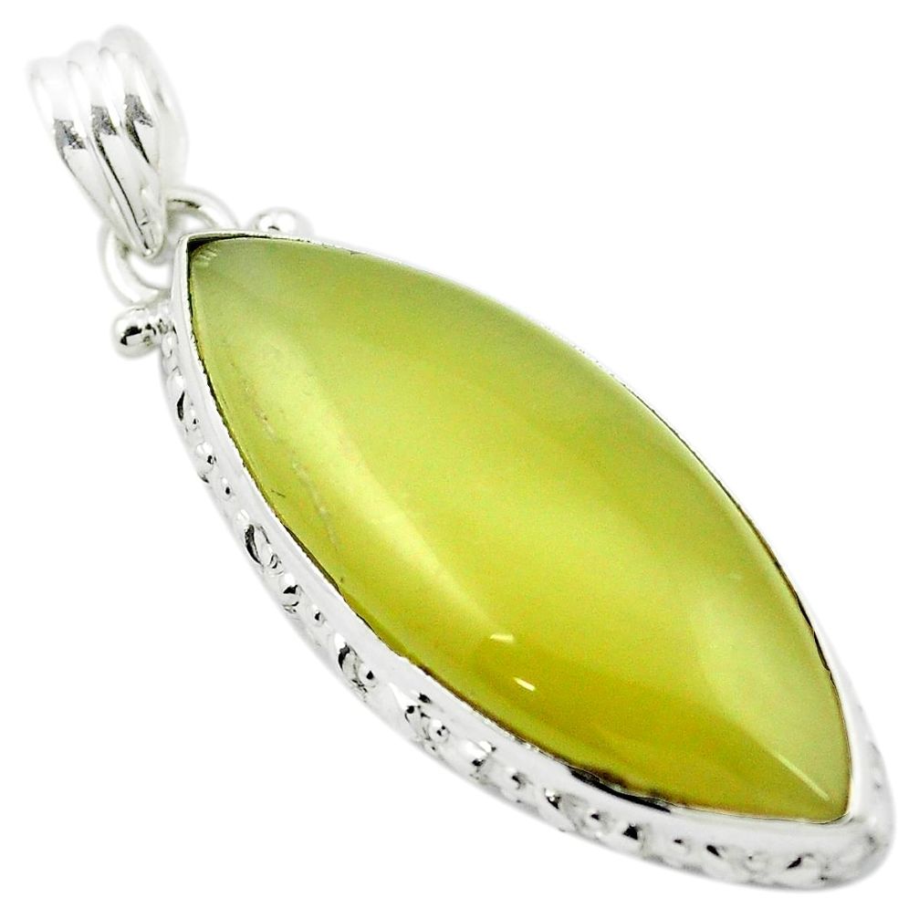 Natural olive opal 925 sterling silver pendant jewelry m48131