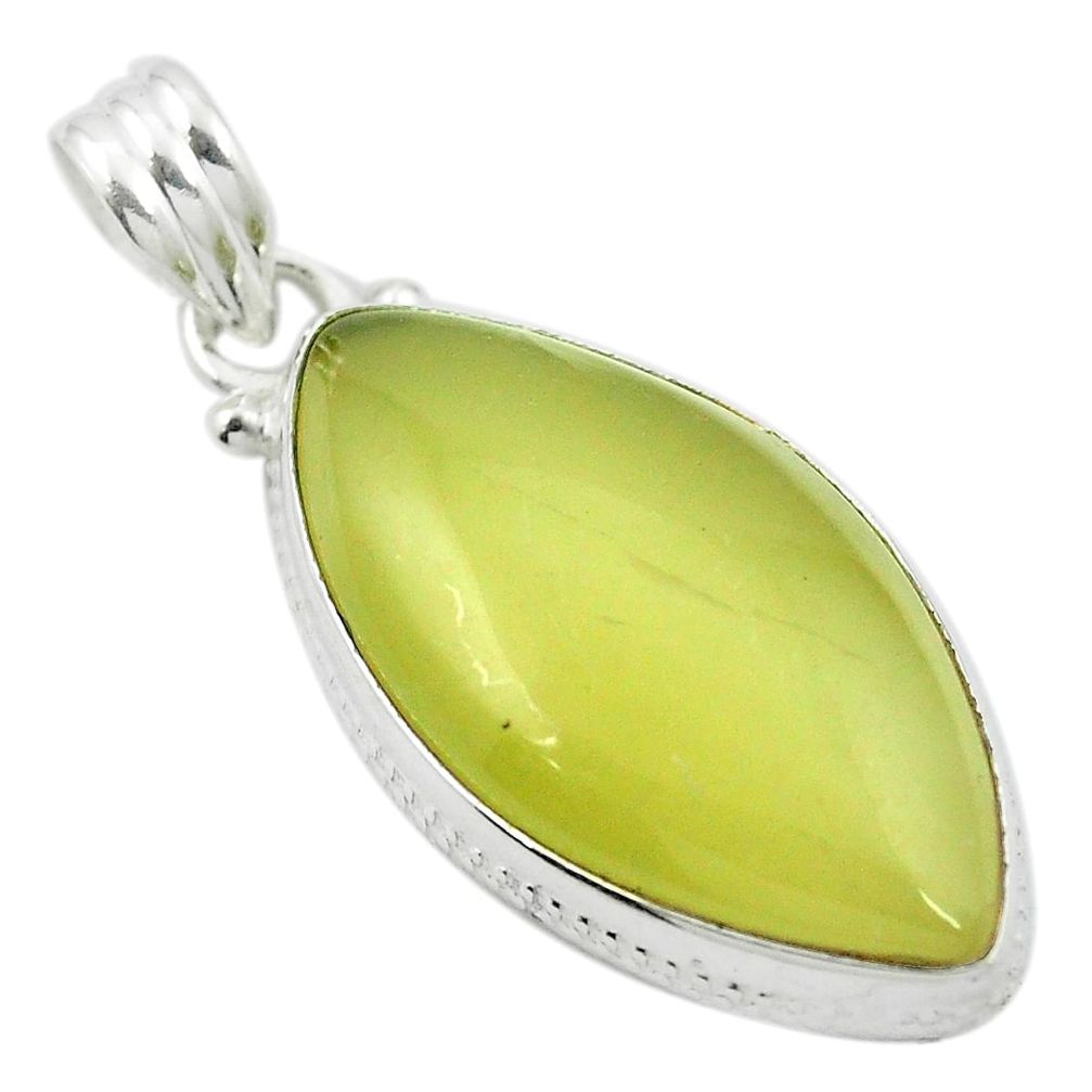 Natural olive opal 925 sterling silver pendant jewelry m48138