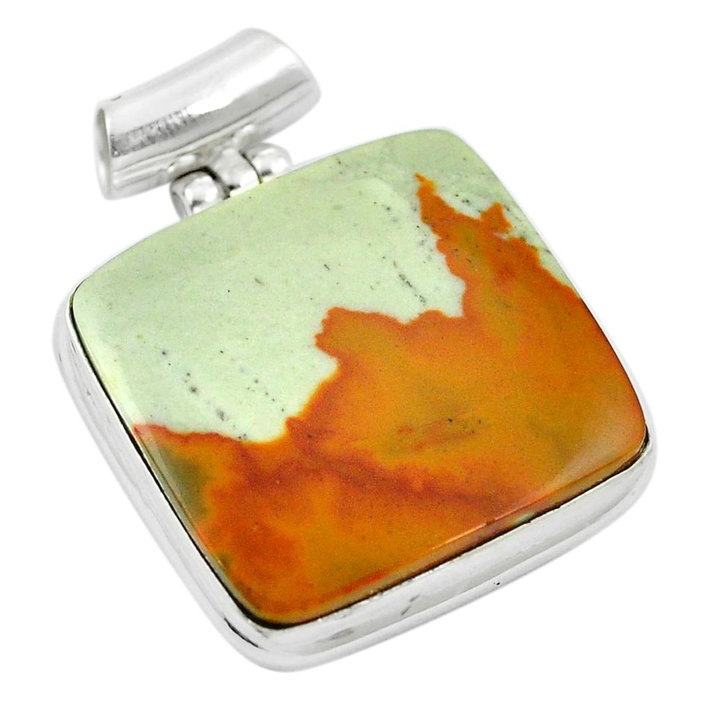 925 sterling silver natural brown landscape jasper pendant jewelry m48264