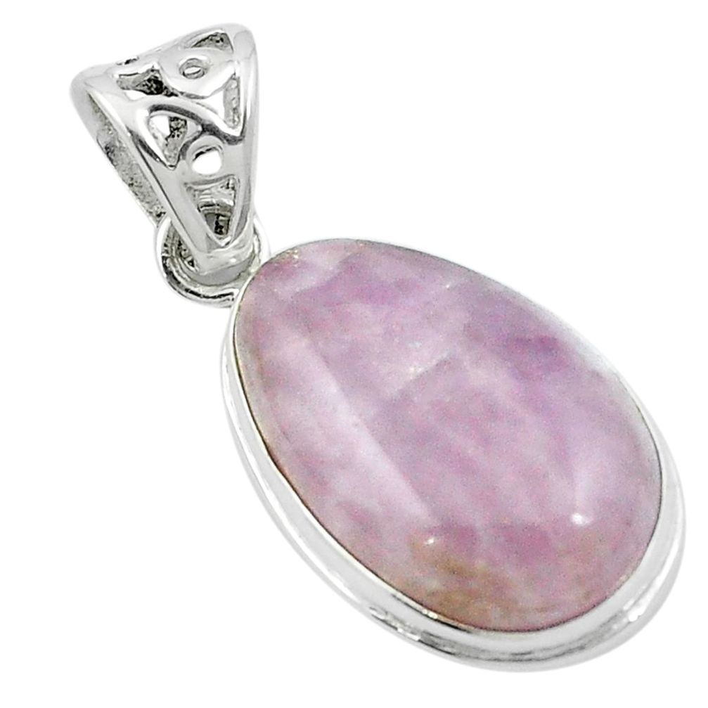 925 sterling silver natural pink kunzite fancy pendant jewelry m49053