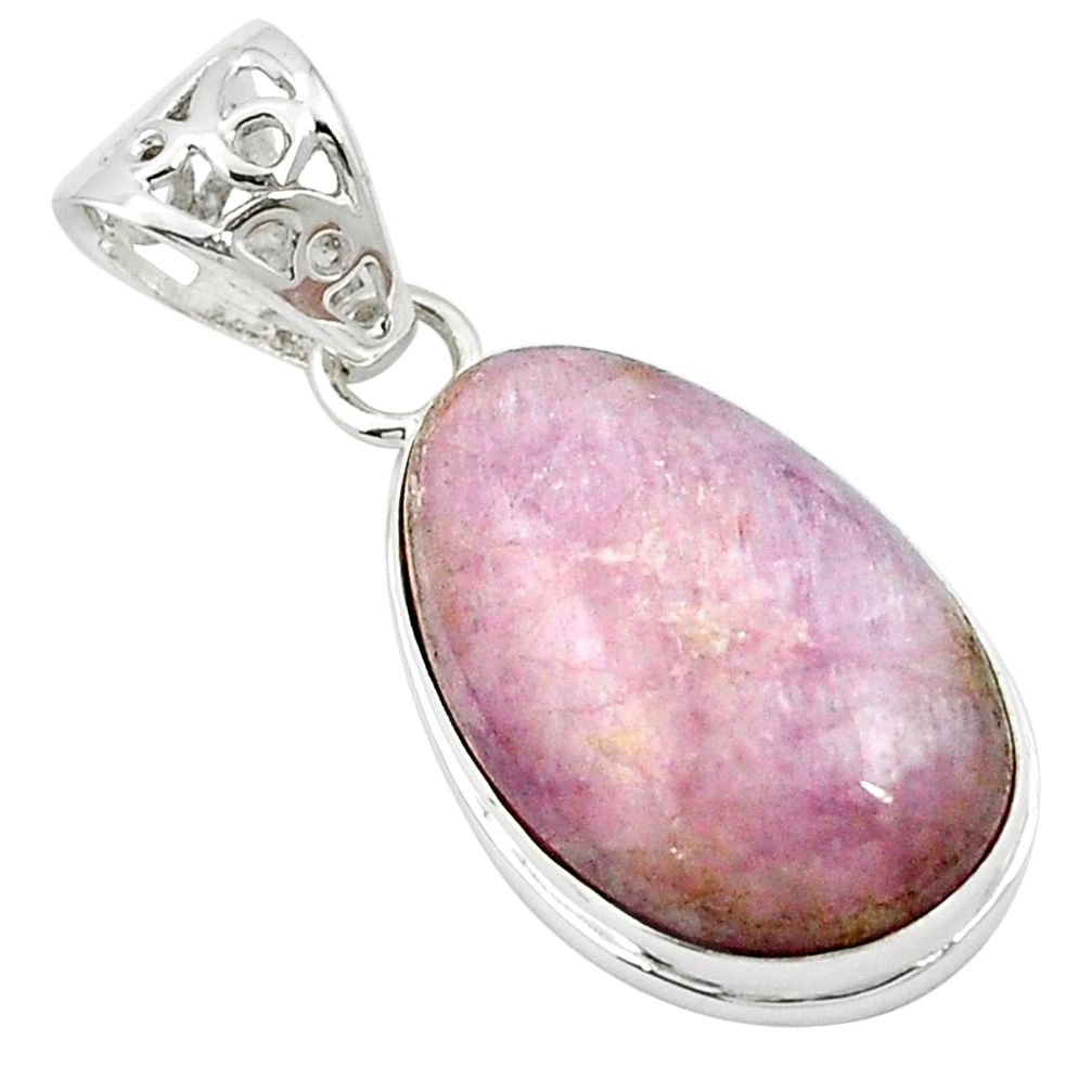 17.22cts natural pink kunzite 925 sterling silver pendant jewelry m49201