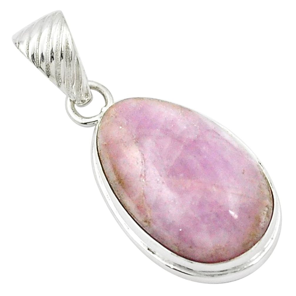 18.15cts natural pink kunzite 925 sterling silver pendant jewelry m49203