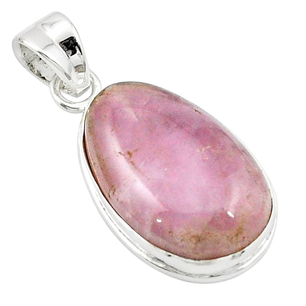 16.73cts natural pink kunzite 925 sterling silver pendant jewelry m49204