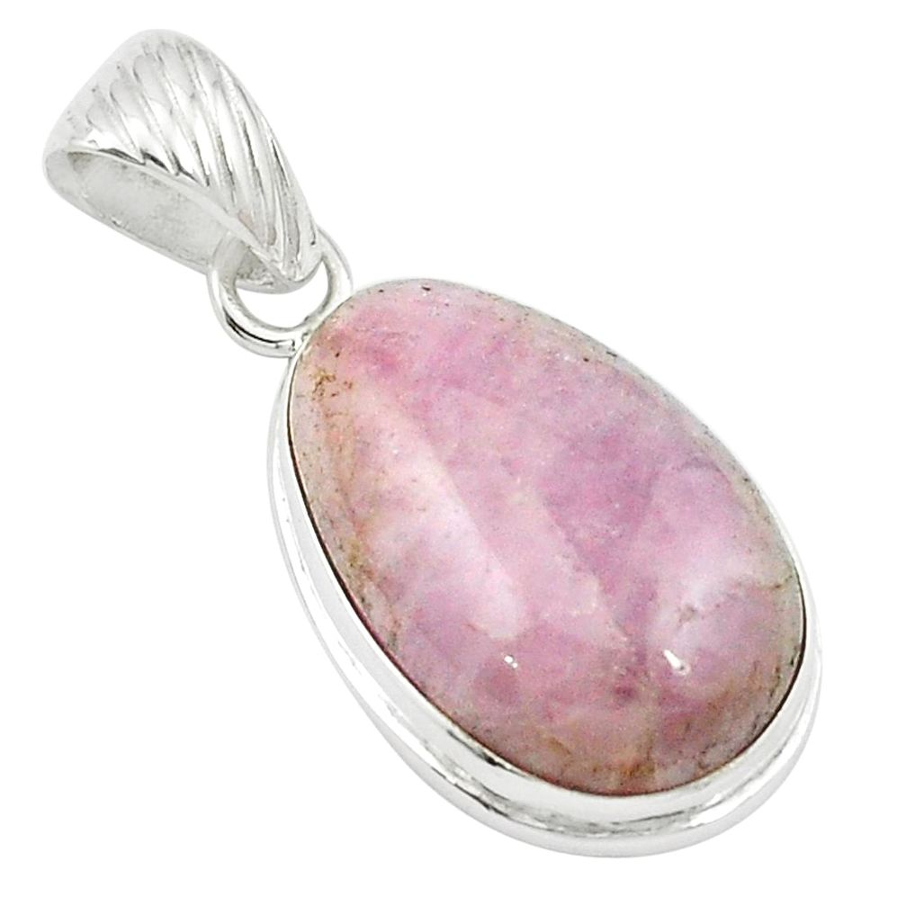 19.23cts natural pink kunzite 925 sterling silver pendant jewelry m49205