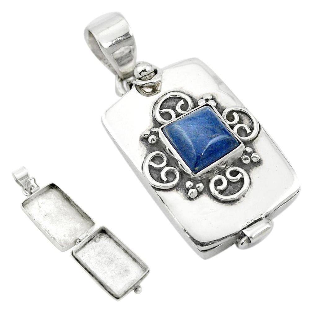 925 sterling silver natural blue kyanite poison box pendant jewelry m49760