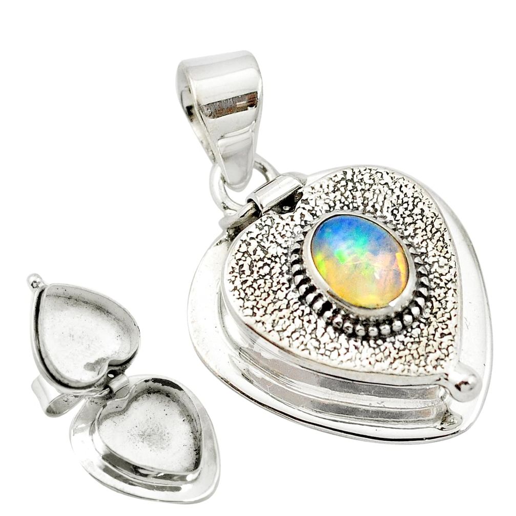 Natural multi color ethiopian opal 925 sterling silver pendant m49889