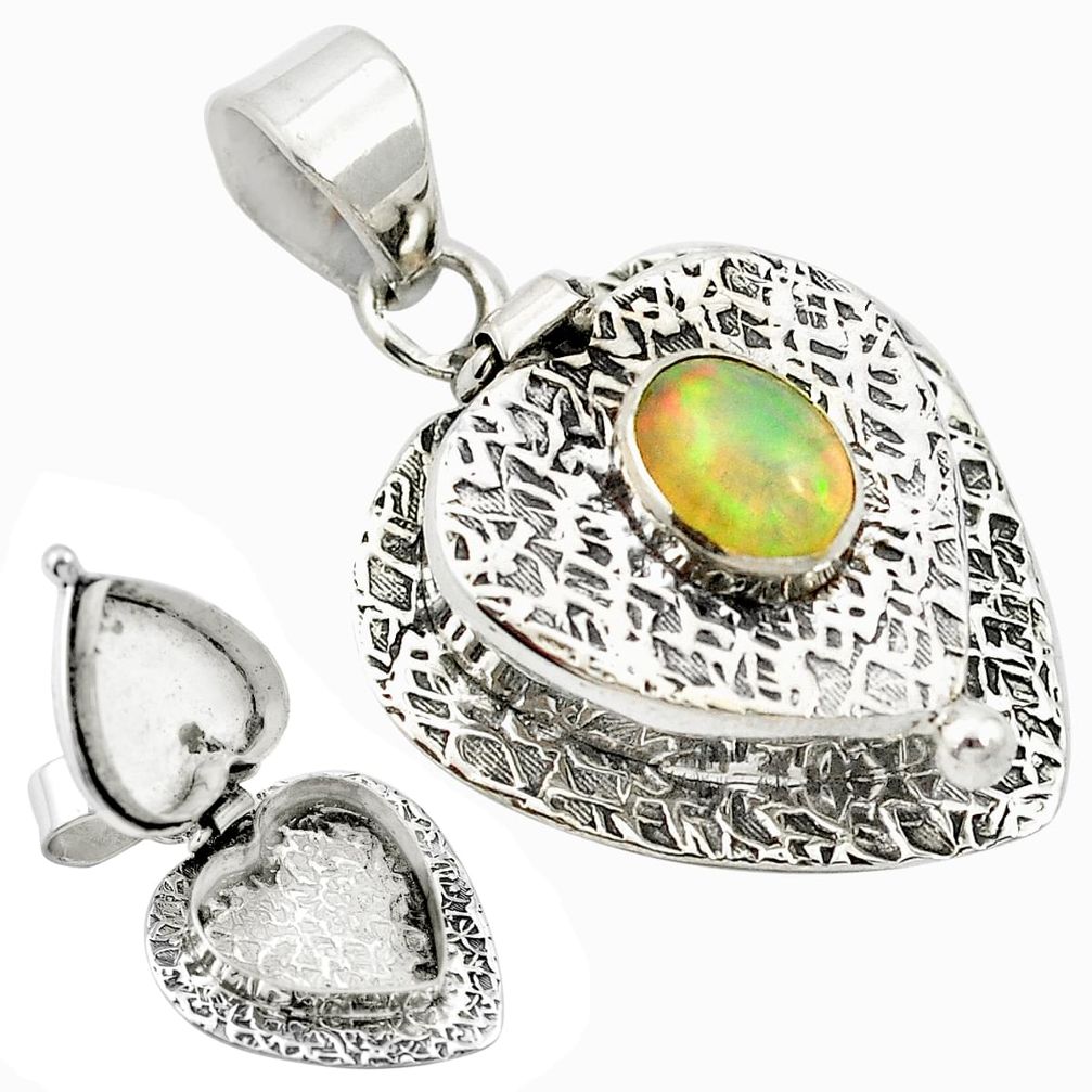 Natural multi color ethiopian opal 925 sterling silver pendant m49899