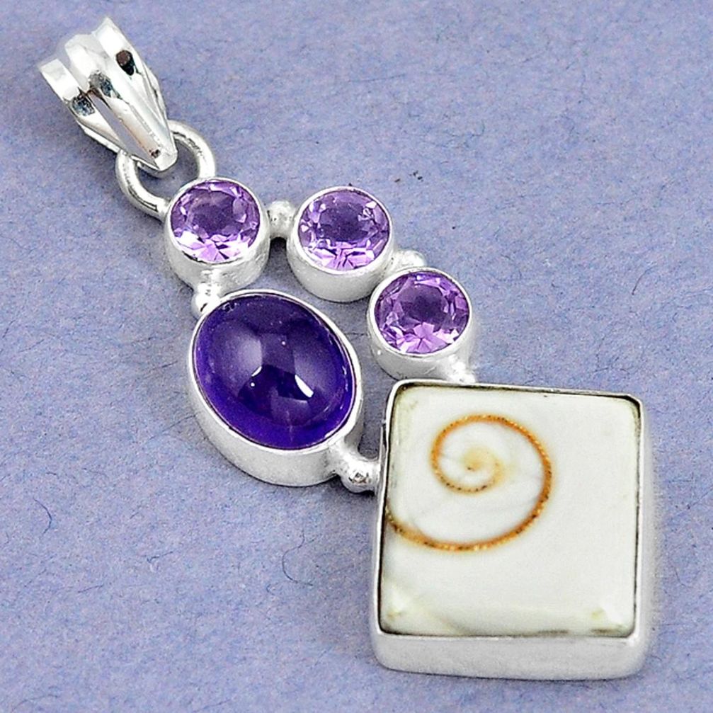 925 sterling silver natural white shiva eye amethyst pendant jewelry m5024