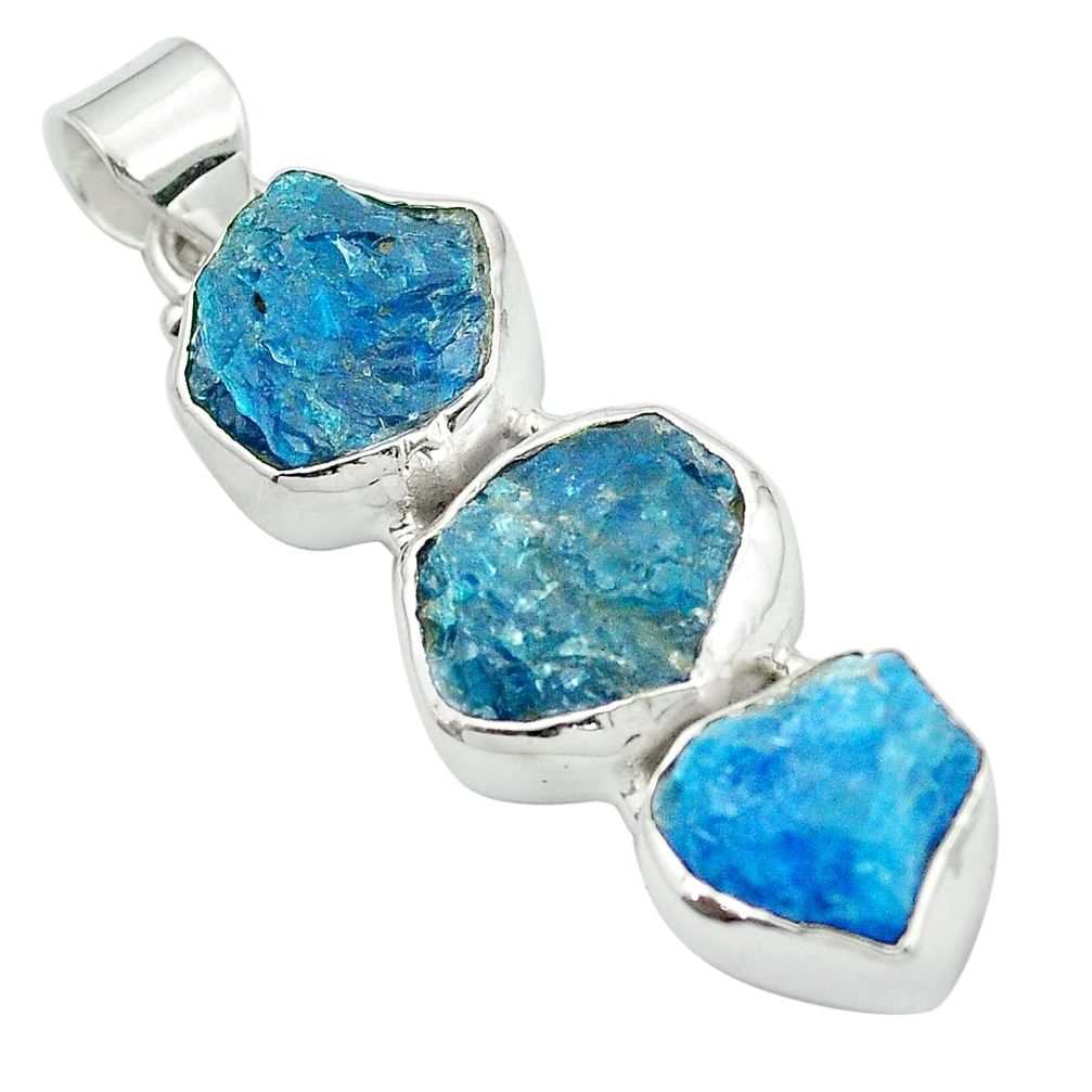 925 sterling silver blue apatite rough fancy pendant jewelry m50328