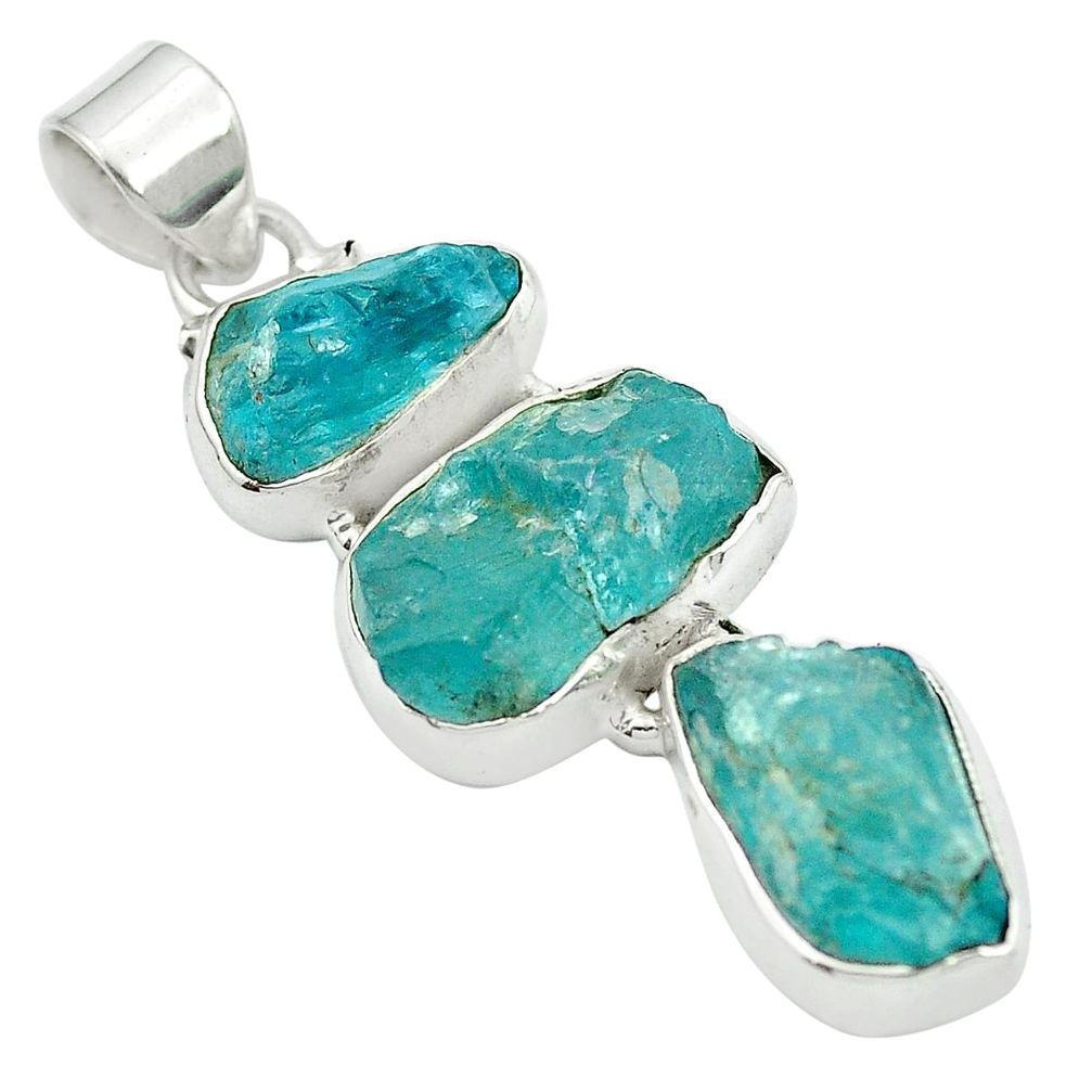 925 sterling silver blue apatite rough fancy pendant jewelry m50334