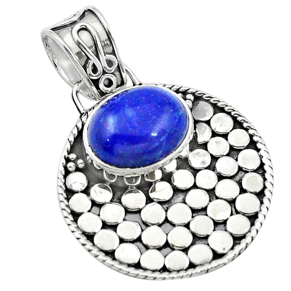 Natural blue lapis lazuli 925 sterling silver pendant jewelry m51729