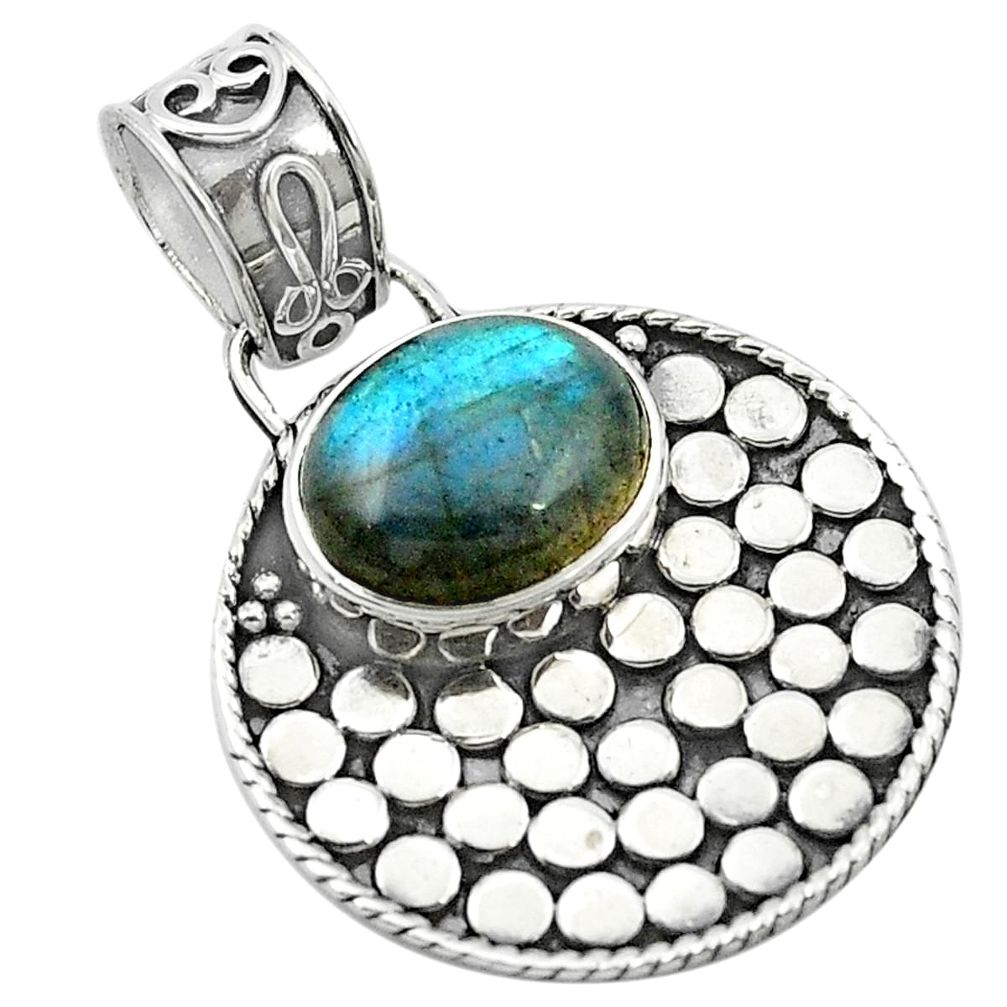 Natural blue labradorite 925 sterling silver pendant jewelry m51730